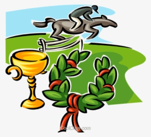Jockey On Horse, Trophy And Wreath Royalty Free Vector #3810291 Jockey On Horse, Trophy And Wreath Royalty Free Vector #3810291