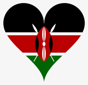Heart, Love, Flag, Shield, Spear, Spears, East Africa - Kenya Flag Paint #3810435