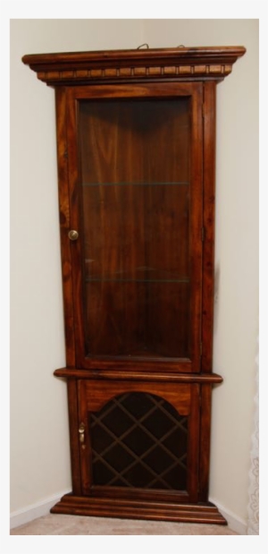 Vintage Knotty Pine Corner Cabinet - Gun Safe #3814657