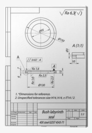 Bush Labyrinth Seal - Technical Drawing #3815282