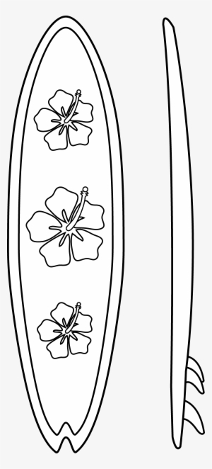 Black Clipart Surfboard - Hawaiian Surf Board Drawings #3816734