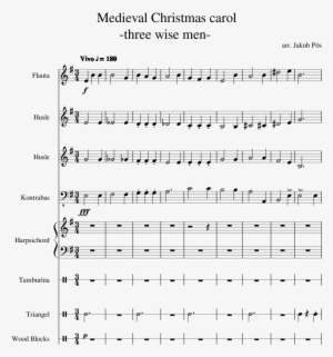 Medieval Christmas Carol Three Wise Men Sheet Music - Flute #3820797