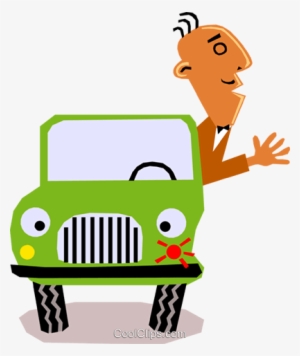 Picasso Man In Car Royalty Free Vector Clip Art Illustration - Lease #3821058