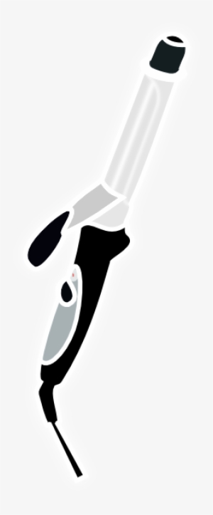Curling Iron Black And White Clipart - Curling Iron Clipart #3821769