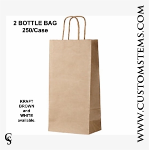 Paper Handle Wine Bag, 2 Bottle - Wine #3822524