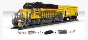 Motorized Union Pacific Sd40-2 And Cooling Wagon - Locomotive #3822950