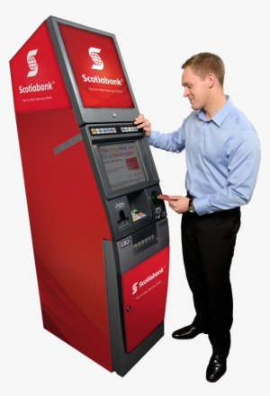 Customer Using An Atm Image - Interactive Kiosk #3825177