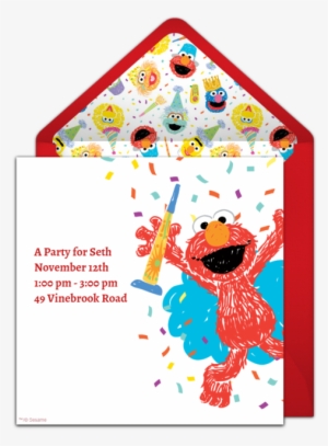 Elmo Scribble Online Invitation - Sesame Street Healthy Habits Stickers - 75 Per Pack #3826387