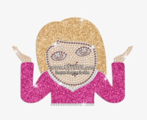What's Matter Emoji Iron On Glitter Rhinestone Transfer - Clothes Iron #3827013