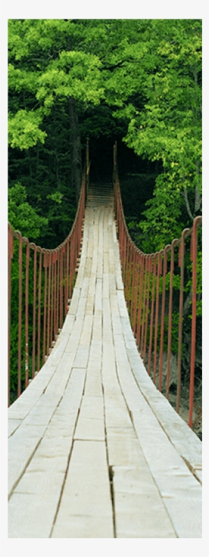 Suspension Bridge Door Mural Landscapes & Nature Eazywallz - Фотообои Мост В Лесу #3827930