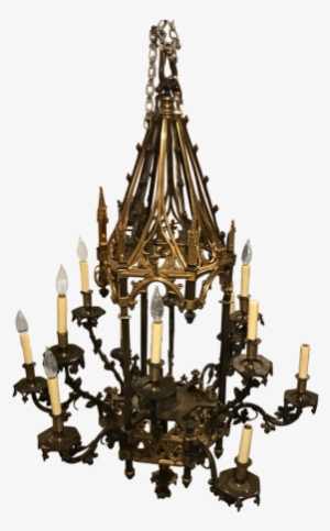 Gothic Revival Gilt And Patinated Bronze Chandelier - Chandelier #3828286
