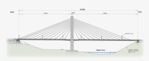 Plans & Drawings Nipigon River Bridge - Cable Stayed Bridge Elevation #3828311