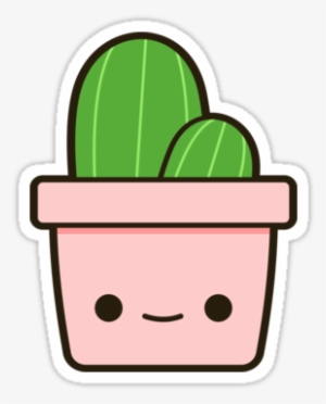 "cactus In Cute Pot" Stickers By Peppermintpopuk - Sticker Cute #3828972