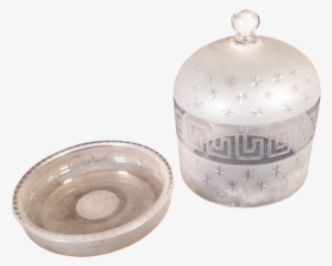 Regency Star Cut And Greek Key Etched Glass Cheese - Circle #3829000