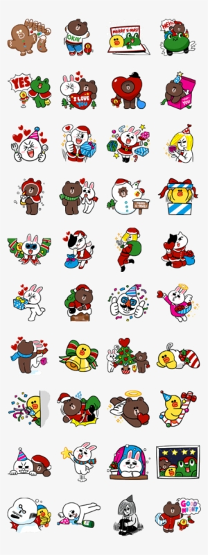Merry Christmas From Line Friends - Merry Christmas Stickers Line #3829405