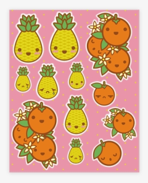 Kawaii Fruit Sticker/decal Sheet - Sticker #3829811