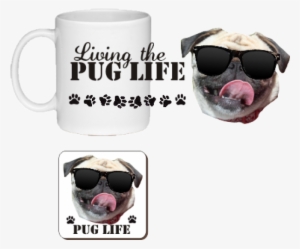 Living The Pug Life Novelty Printed Ceramic Mug And - Mr Brainwash Life Is Beautiful #3830695