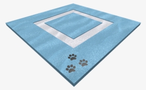 Pastel Blue Paw Rug - Mat #3832216