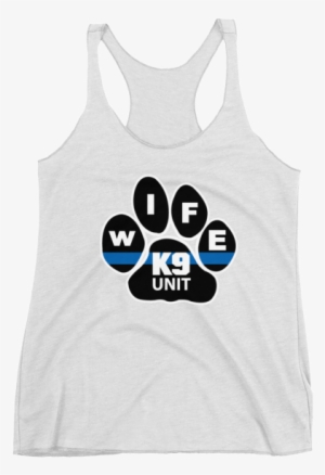 Thin Blue Line K9 Paw Wife Women's Racerback Tank - Night #3832775