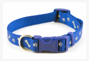 Ancol Blue Reflective Paw & Bone Collar - Blue Dog Collar With Bones #3833011