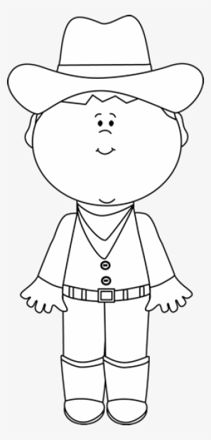 Black And White Cowboy - Cowboy Clipart Black And White Png #3834515