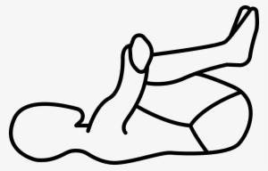 Man Laying On His Back With His Knees On His Chest - Line Art #3834661