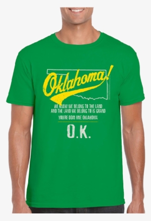 Oklahoma Unisex Irish Green Tee- Map Outline #3835500