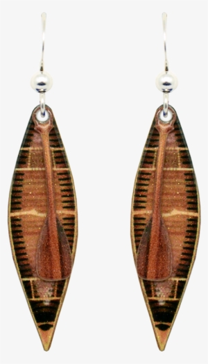 Canoe With Paddle - Earrings #3835661