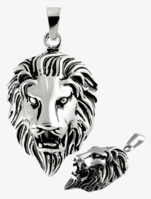 Polished Lions Head Pendant - Locket #3837883