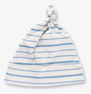 Blue French Stripe Knotted Hat - Beanie #3838290