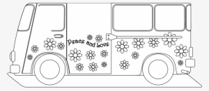 Peace Sign Clipart Coloring Book - Hippie Peace Sign Black And White #3841169
