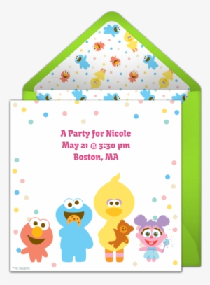 Baby Sesame Street Pals Online Invitation - Play Date Invite #3841465