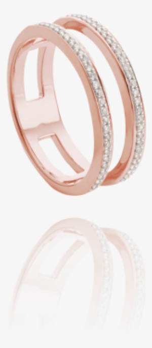 The Double Line Rose Gold - Skinny Double Band Diamond Ring #3841909