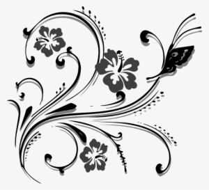 How To Set Use Butterfly Scroll Hibiscus Svg Vector - Clip Art Png Bunga #3842134