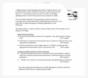 A Fidget Spinner Of Total Spinning Mass M Has 3 Balance - Mass #3842997