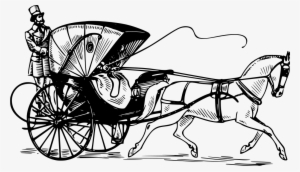 Download Png - Horse Cart Clipart Black And White #3843421