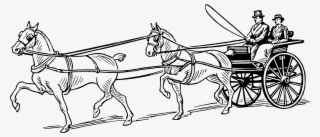 Horse Pulling Wagon Coloring Pages - Horse And Carriage Clipart Black And White #3843471