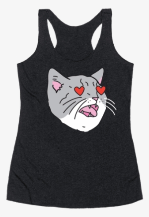 Cat With Heart Eyes Racerback Tank Top - You Don't Like Weed? I'll Get A-bong Racerback Tank #3843551