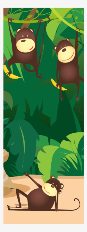 Hanging Monkeys Door Mural Kids' Stuff Eazywallz - Mural #3844213