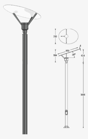 Syndy Oval Asymmetrical Indirect Light Post Top Luminaires - Drawing #3844945