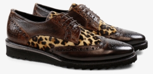 Derby Shoes Amy 5 Classic Dark Brown Hair On Leo Beige #3849214