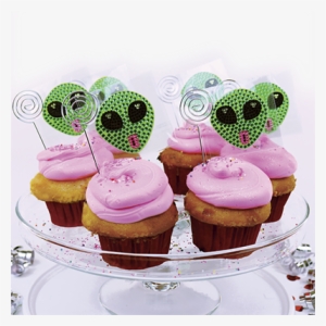 Alien 6pack Cupcake Party Favor Rhinestone Sticker - Cupcake #3849598
