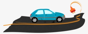 Illustration Of Car And Electric Cord - Electric Car #3850089