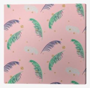 Green Blue Banana Palm Leaves Seamless Vector Pattern - Banana #3851407