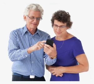 Old Couple On Phone - Cursos De Redes Sociales Para Adultos #3852558
