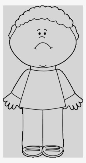 Sad Boy Clipart Black And White Clipart Sad Boy Transparent - Black And White Boy Clip Art #3853084