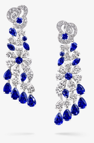 A Pair Of Graff Sapphires And Diamonds Nuage Cascade - Earrings #3855371