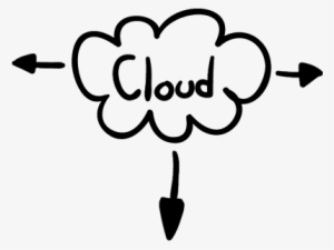 Internet Cloud Sketch With Arrows Vector - Scalable Vector Graphics #3855638
