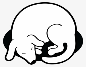 Dog Sleeping Clipart Black And White - Dog #3855765