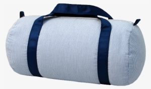 Personalized Navy Seersucker Duffel Bag - Seersucker Bag #3856518